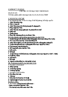 Kế hoạch bài dạy Lịch sử 7 - Tuần 12 - Năm học 2020-2021