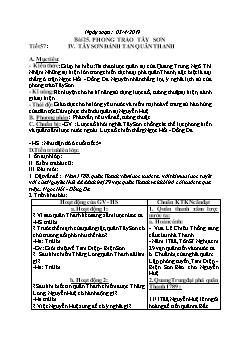 Kế hoạch bài dạy Lịch sử 7 - Tuần 30