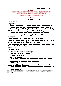 Kế hoạch bài dạy Lịch sử 8 - Chủ đề: Những chuyển biến về kinh tế, xã hội ở Việt Nam và phong trào yêu nước chống Pháp từ đầu thế kì XX đến năm 1918 - Năm học 2021-2022