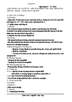 Kế hoạch bài dạy Lịch sử 8 - Chương II, Tiết 9 đến 12 - Năm học 2021-2022 - Nguyễn Duy Đại