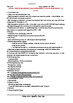 Kế hoạch bài dạy Lịch sử 8 - Tiết 6+7+8, Bài: Phong trào công nhân cuối thế kỉ XVII và đầu thế kỉ XX - Năm học 2021-2022 - Nguyễn Duy Đại
