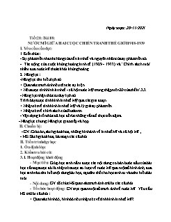Kế hoạch bài dạy Lịch sử 8 - Tuần 12 - Năm học 2021-2022