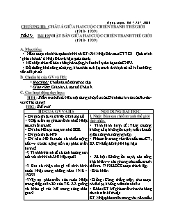 Kế hoạch bài dạy Lịch sử 8 - Tuần 14, Tiết 27+28 - Năm học 2020-2021