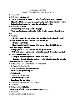 Kế hoạch bài dạy Lịch sử 8 - Tuần 31, Tiết 46: Ôn tập kiểm tra học kì II - Năm học 2021-2022