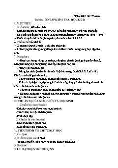 Kế hoạch bài dạy Lịch sử 8 - Tuần 32, Tiết 46: Ôn tập kiểm tra học kì II - Năm học 2021-2022