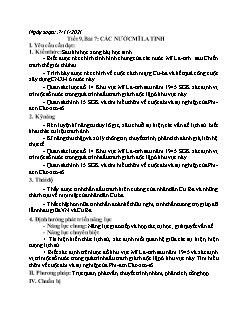 Kế hoạch bài dạy Lịch sử 9 - Tiết 9, Bài 7: Các nước Mĩ Latinh - Năm học 2021-2022