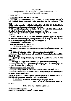 Kế hoạch bài dạy Lịch sử 9 - Tuần 16 - Năm học 2021-2022