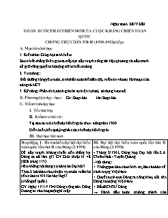Kế hoạch bài dạy Lịch sử 9 - Tuần 28, Bài 35+36 - Năm học 2020-2021