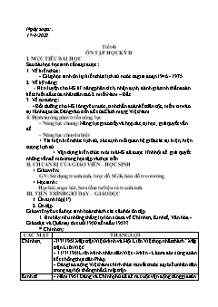 Kế hoạch bài dạy Lịch sử 9 - Tuần 31, Tiết 46: Ôn tập học kì II - Năm học 2021-2022