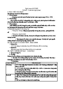 Kế hoạch bài dạy Lịch sử 9 - Tuần 34, Tiết 49: Làm bài tập Lịch sử - Năm học 2021-2022