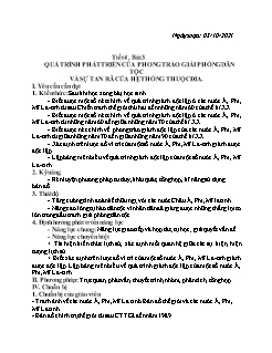 Kế hoạch bài dạy Lịch sử 9 - Tuần 4, Tiết 4+5 - Năm học 2021-2022