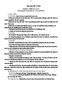 Kế hoạch bài dạy Lịch sử Lớp 6 - Tiết 13+14, Bài: Nước Văn Lang - Năm học 2020-2021 - Nguyễn Duy Đại