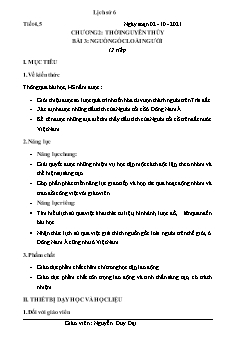 Kế hoạch bài dạy Lịch sử Lớp 6 - Tiết 4+5, Bài 3: Nguồn gốc loài người - Năm học 2021-2022 - Nguyễn Duy Đại