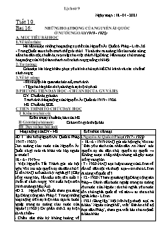 Kế hoạch bài dạy Lịch sử Lớp 9 - Tiết 19+20 - Năm học 2021-2022 - Nguyễn Duy Đại