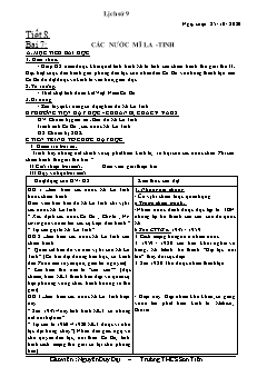 Kế hoạch bài dạy Lịch sử Lớp 9 - Tiết 8+9 - Năm học 2020-2021 - Nguyễn Duy Đại