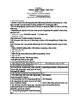 Kế hoạch bài dạy Lớp 1 - Tuần 1 - Năm học 2022-2023 - Thái Thị An