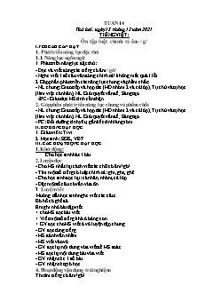 Kế hoạch bài dạy Lớp 1 - Tuần 14 - Năm học 2021-2022 - Phạm Thị Thanh Hoài