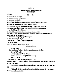 Kế hoạch bài dạy Lớp 1 - Tuần 16 - Năm học 2021-2022 - Thái Thị An