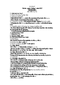 Kế hoạch bài dạy Lớp 1 - Tuần 17 - Năm học 2021-2022 - Phạm Thị Thanh Hoài