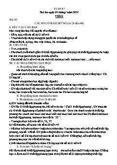 Kế hoạch bài dạy Lớp 1 - Tuần 17 - Năm học 2021-2022 - Thái Thị An