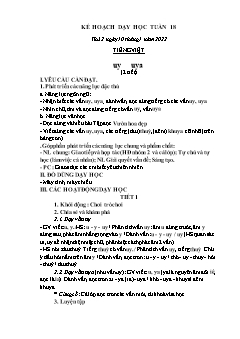 Kế hoạch bài dạy Lớp 1 - Tuần 18 - Năm học 2021-2022 - Lê Thị Thanh Nga