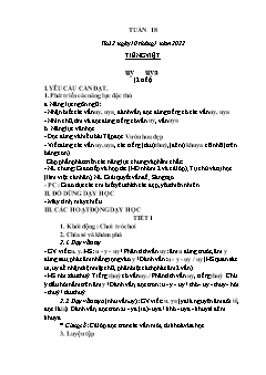 Kế hoạch bài dạy Lớp 1 - Tuần 18 - Năm học 2021-2022 - Thái Thị An