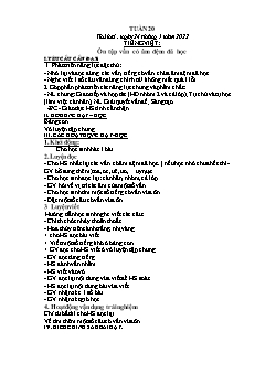 Kế hoạch bài dạy Lớp 1 - Tuần 20 - Năm học 2021-2022 - Phạm Thị Thanh Hoài