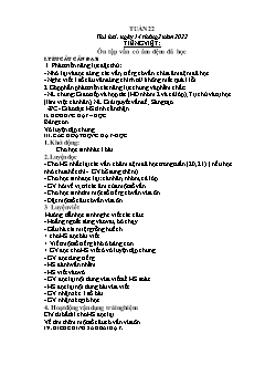 Kế hoạch bài dạy Lớp 1 - Tuần 22 - Năm học 2021-2022 - Phạm Thị Thanh Hoài