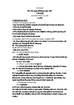 Kế hoạch bài dạy Lớp 1 - Tuần 28 - Năm học 2021-2022 - Thái Thị An