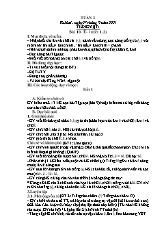 Kế hoạch bài dạy Lớp 1 - Tuần 3 - Năm học 2021-2022 - Phạm Thị Thanh Hoài