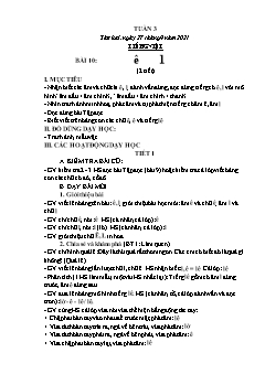 Kế hoạch bài dạy Lớp 1 - Tuần 3 - Năm học 2021-2022 - Thái Thị An