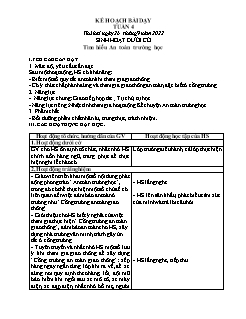 Kế hoạch bài dạy Lớp 1 - Tuần 4 - Năm học 2022-2023 - Phạm Thị Thanh Hoài