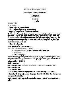 Kế hoạch bài dạy Lớp 1 - Tuần 5 - Năm học 2021-2022 - Lê Thị Thanh Nga