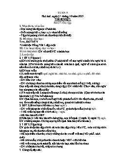 Kế hoạch bài dạy Lớp 1 - Tuần 5 - Năm học 2021-2022 - Phạm Thị Thanh Hoài