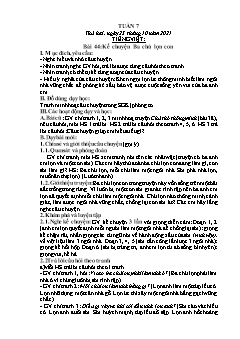 Kế hoạch bài dạy Lớp 1 - Tuần 7 - Năm học 2021-2022 - Phạm Thị Thanh Hoài