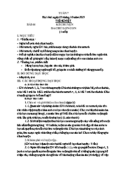 Kế hoạch bài dạy Lớp 1 - Tuần 7 - Năm học 2021-2022 - Thái Thị An