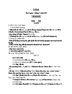 Kế hoạch bài dạy Lớp 1 - Tuần 8 - Năm học 2021-2022 - Thái Thị An