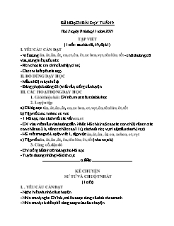 Kế hoạch bài dạy Lớp 1 - Tuần 9 - Năm học 2021-2022 - Lê Thị Thanh Nga