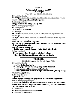 Kế hoạch bài dạy Lớp 1 - Tuần 9 - Năm học 2021-2022 - Phạm Thị Thanh Hoài