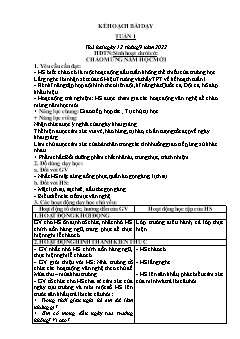 Kế hoạch bài dạy Lớp 2 - Tuần 1 - Năm học 2022-2023 - Nguyễn Thị Tố Nga