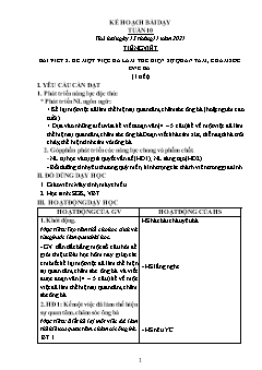 Kế hoạch bài dạy Lớp 2 - Tuần 10 - Năm học 2021-2022 - Lê Thị Nữ
