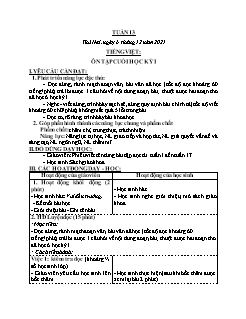 Kế hoạch bài dạy Lớp 2 - Tuần 13 - Năm học 2021-2022 - Nguyễn Thị Tố Nga