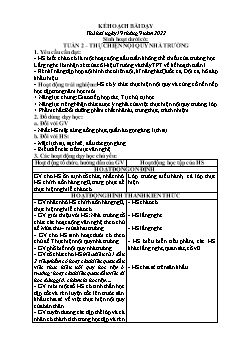 Kế hoạch bài dạy Lớp 2 - Tuần 2 - Năm học 2022-2023 - Lê Thị Nữ