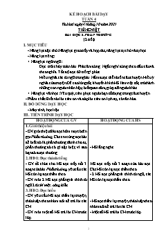 Kế hoạch bài dạy Lớp 2 - Tuần 4 - Năm học 2021-2022 - Lê Thị Nữ