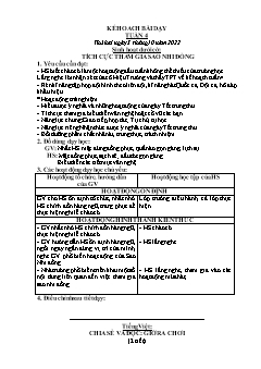 Kế hoạch bài dạy Lớp 2 - Tuần 4 - Năm học 2022-2023 - Nguyễn Thị Tố Nga