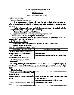 Kế hoạch bài dạy Lớp 3 - Tuần 13 - Năm học 2021-2022 - Nguyễn Thị Cẩm Nhung