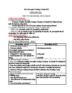 Kế hoạch bài dạy Lớp 3 - Tuần 14 - Năm học 2021-2022 - Nguyễn Thị Cẩm Nhung