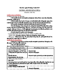 Kế hoạch bài dạy Lớp 3 - Tuần 15 - Năm học 2021-2022 - Nguyễn Thị Cẩm Nhung
