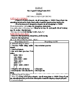 Kế hoạch bài dạy Lớp 3 - Tuần 17 - Năm học 2021-2022 - Nguyễn Thị Cẩm Nhung