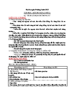 Kế hoạch bài dạy Lớp 3 - Tuần 21 - Năm học 2021-2022 - Nguyễn Thị Tố Nga